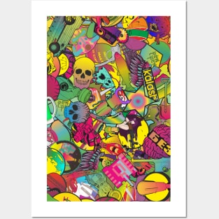 Colorful sticker bombing Posters and Art